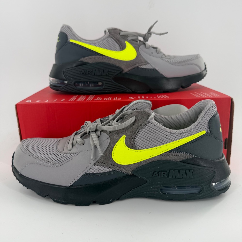 Nike Air Max Excee Mens 10.5 Atmosphere Grey Neon Yellow FZ5486-007 NWOB